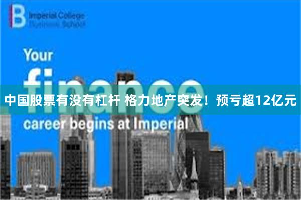 中国股票有没有杠杆 格力地产突发！预亏超12亿元