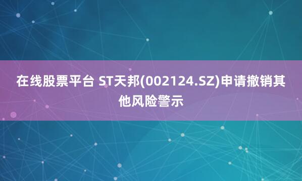 在线股票平台 ST天邦(002124.SZ)申请撤销其他风险警示