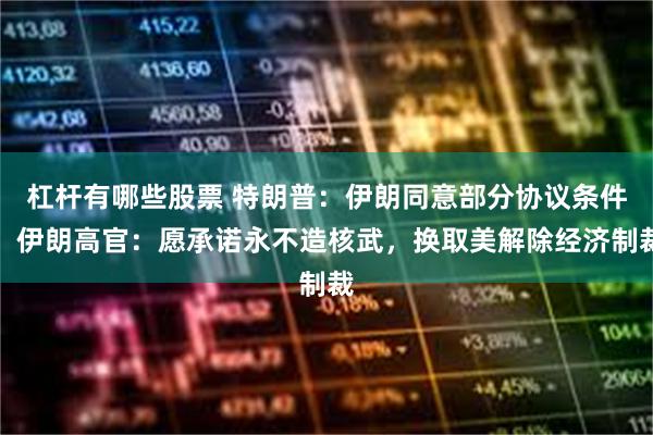 杠杆有哪些股票 特朗普：伊朗同意部分协议条件！伊朗高官：愿承诺永不造核武，换取美解除经济制裁
