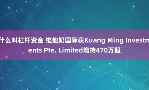 什么叫杠杆资金 维他奶国际获Kuang Ming Investments Pte. Limited增持470万股