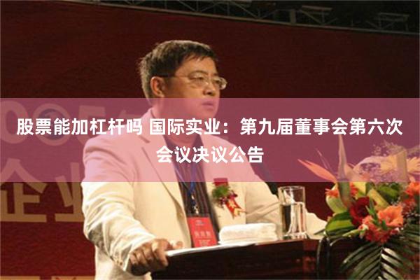 股票能加杠杆吗 国际实业：第九届董事会第六次会议决议公告